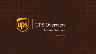 UPS Overview November 1, 2017