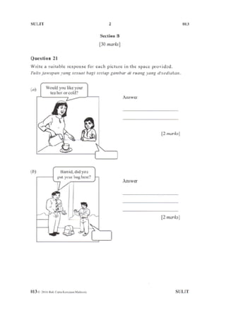 UPSR 2016 - English Paper 013