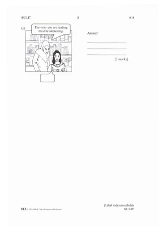 UPSR 2016 - English Paper 013