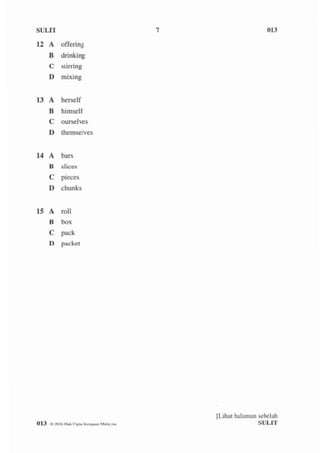 UPSR 2016 - English Paper 013