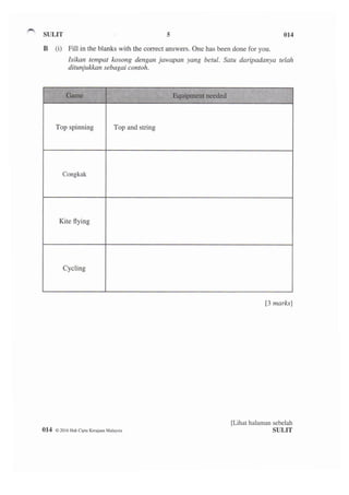 UPSR 2016 - English Paper 014