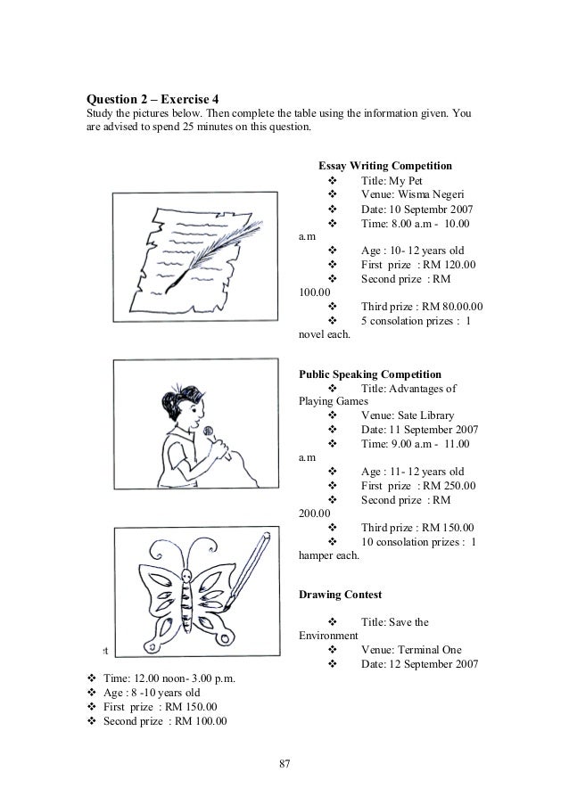 Upsr english paper 2 - section 2 - worksheets for weaker 
