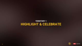 31
31
TERRITORY 1
HIGHLIGHT & CELEBRATE
 