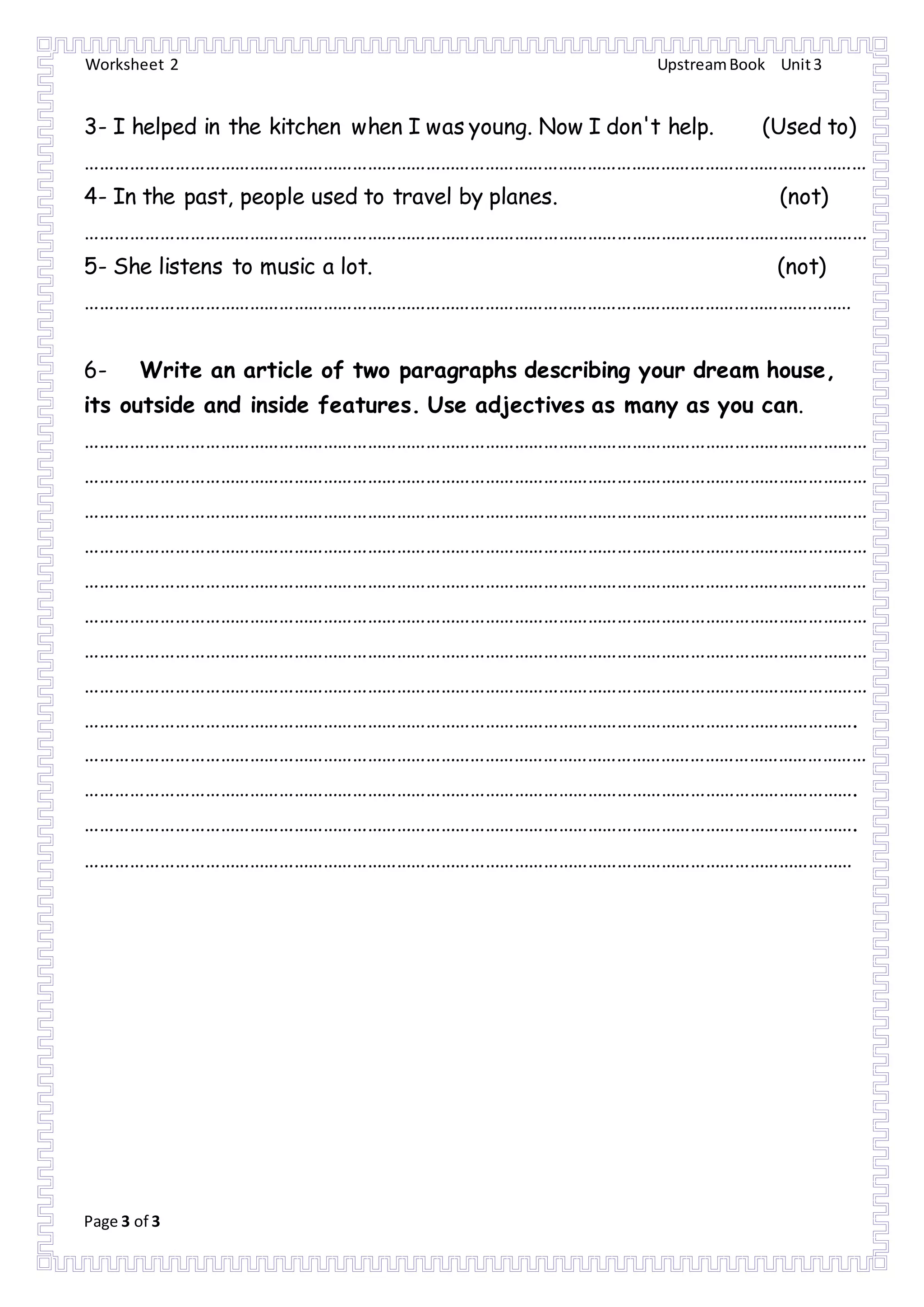 Upstream A2 Unit 2 Worksheet | PDF