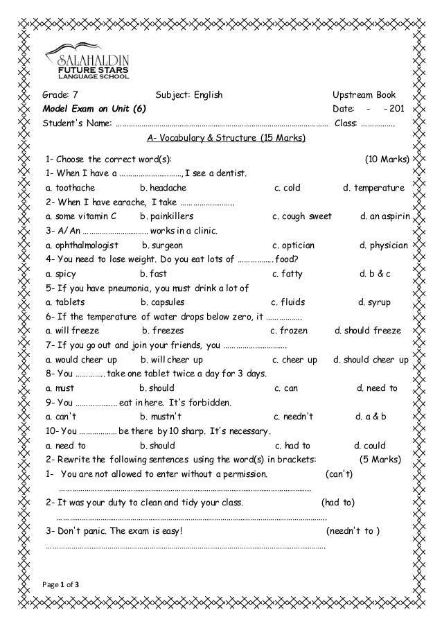 worksheet grade english 6 for A2 worksheet Upstream unit 6 worksheet grade english 6 for A2 worksheet Upstream unit 6