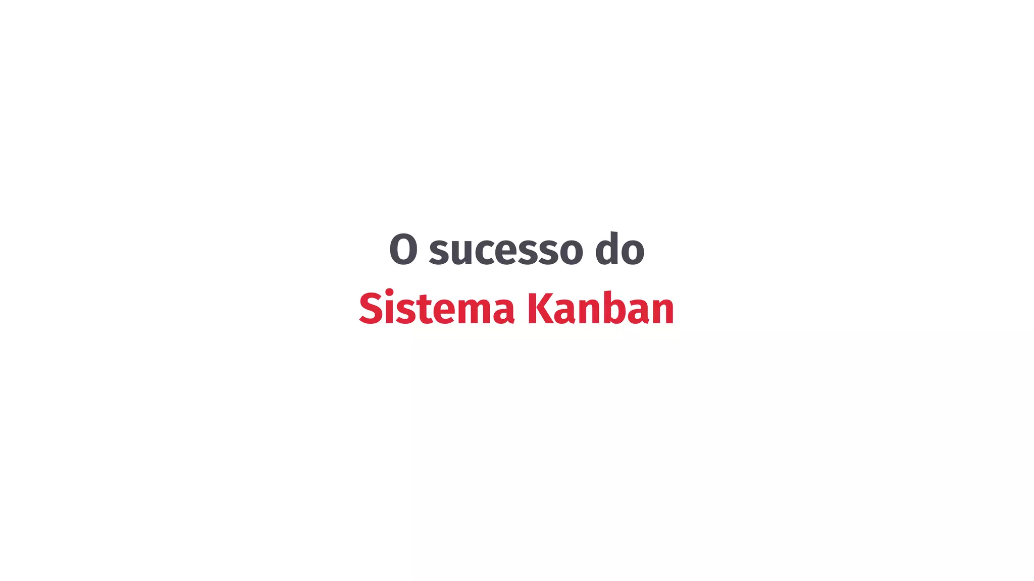O sucesso do
Sistema Kanban
 