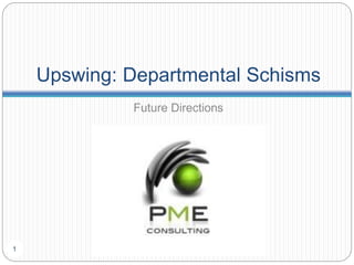Upswing: Departmental Schisms
Future Directions
1
 