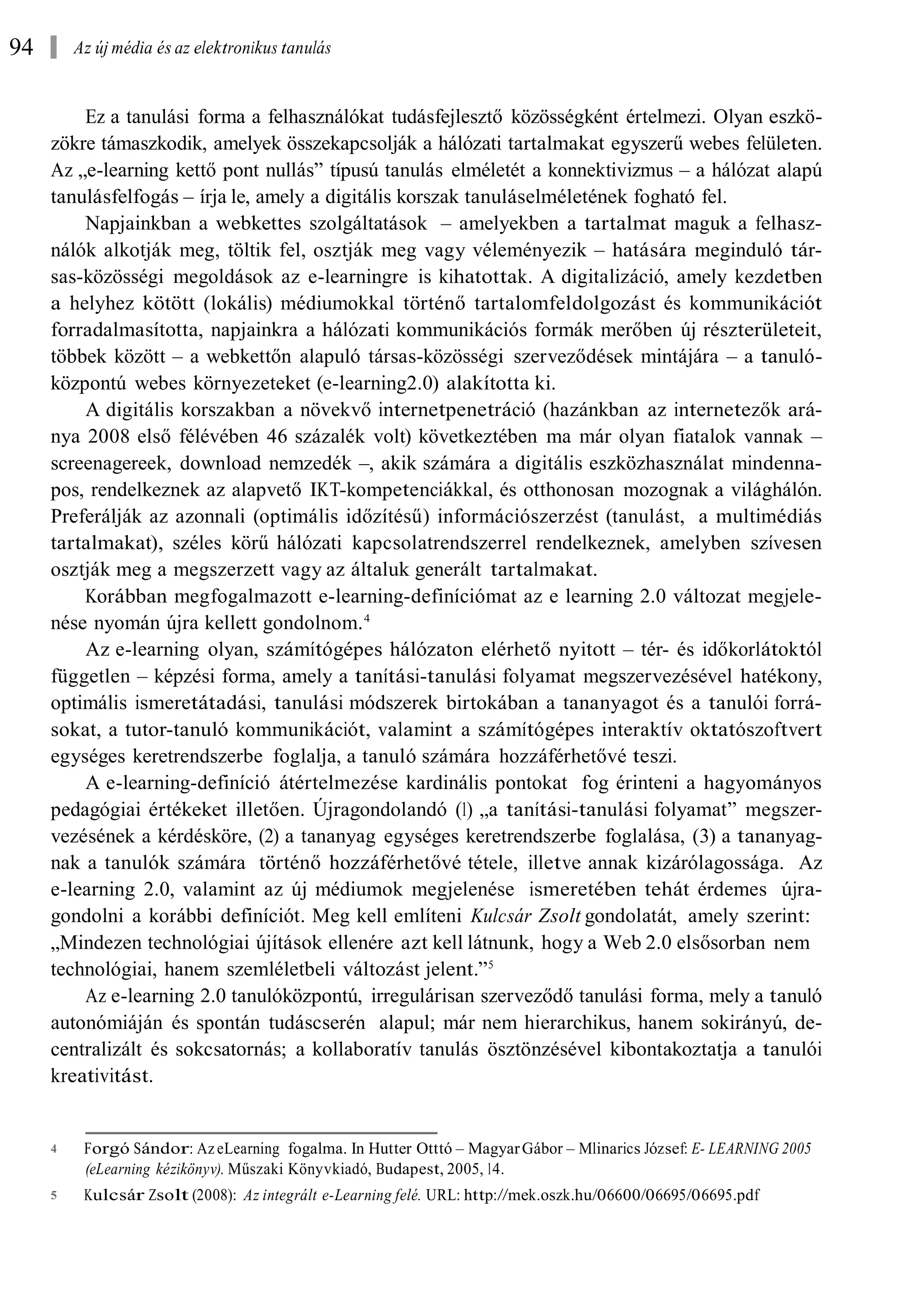 Forgó Sándor: Az  új média és az elektronikus tanulás