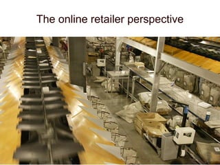 The online retailer perspective
11 PROPRIETARY AND CONFIDENTIAL: THIS PRESENTATION MAY NOT BE USED OR DISCLOSED TO ANY
PERSON OTHER THAN EMPLOYEES OF CUSTOMER, UNLESS EXPRESSLY AUTHORIZED BY UPS.
 
