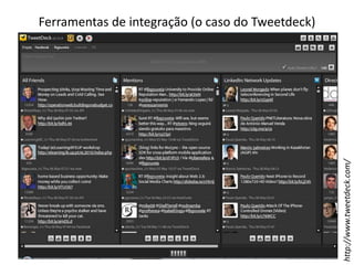 Ferramentas de integração (o caso do Tweetdeck)http://www.tweetdeck.com/