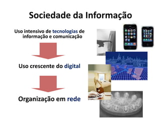 Sociedade da InformaçãoUso intensivo de tecnologias de informação e comunicaçãoUso crescente do digitalOrganização em rede