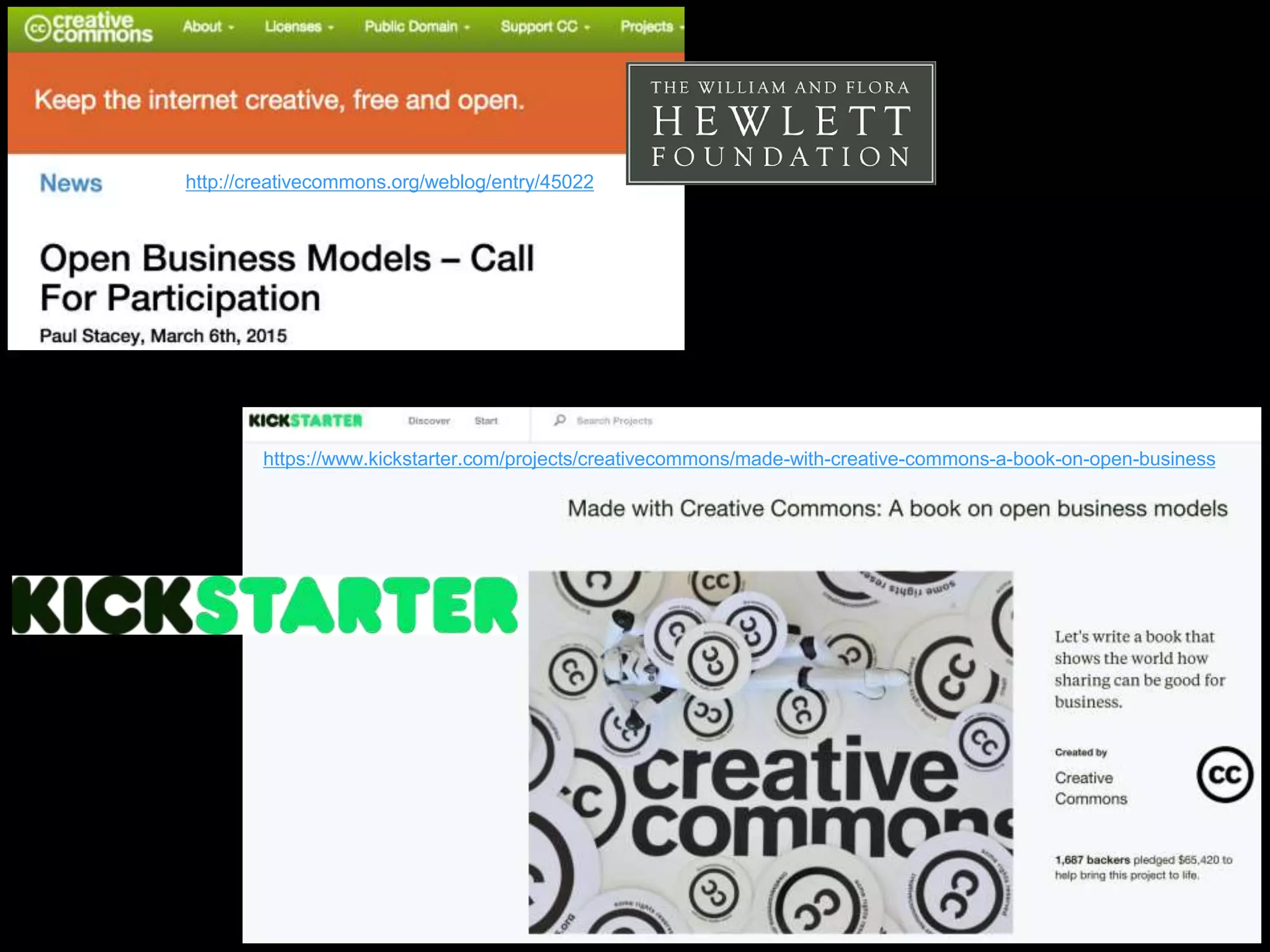 https://www.kickstarter.com/projects/creativecommons/made-with-creative-commons-a-book-on-open-business
http://creativecommons.org/weblog/entry/45022
 