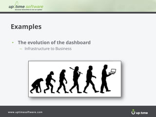 www.uptimesoftware.com
Examples
• The evolution of the dashboard
– Infrastructure to Business
 