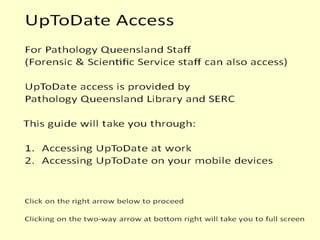 UpToDate for Pathology Queensland Staff