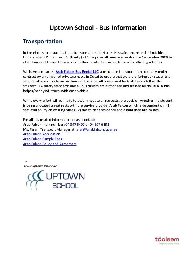 School Transportation Services Contract