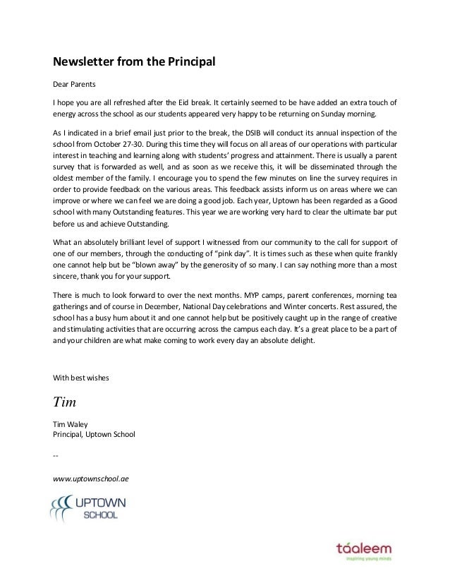 letter to school principle