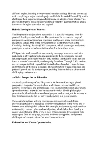 Uptown School-The Global Impact and Advantages of the IB Curriculum ...