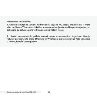 Uputstvo za-ruter-za-kablovski-internet-cissco-epc-3825-1 | PDF