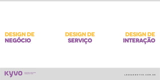 l e s s a k @ k y v o . c o m . b r
serviço
designdedesignde designde
negócio interação
 