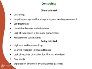 Results of the Uganda pig value chain input and service providers scoping studies