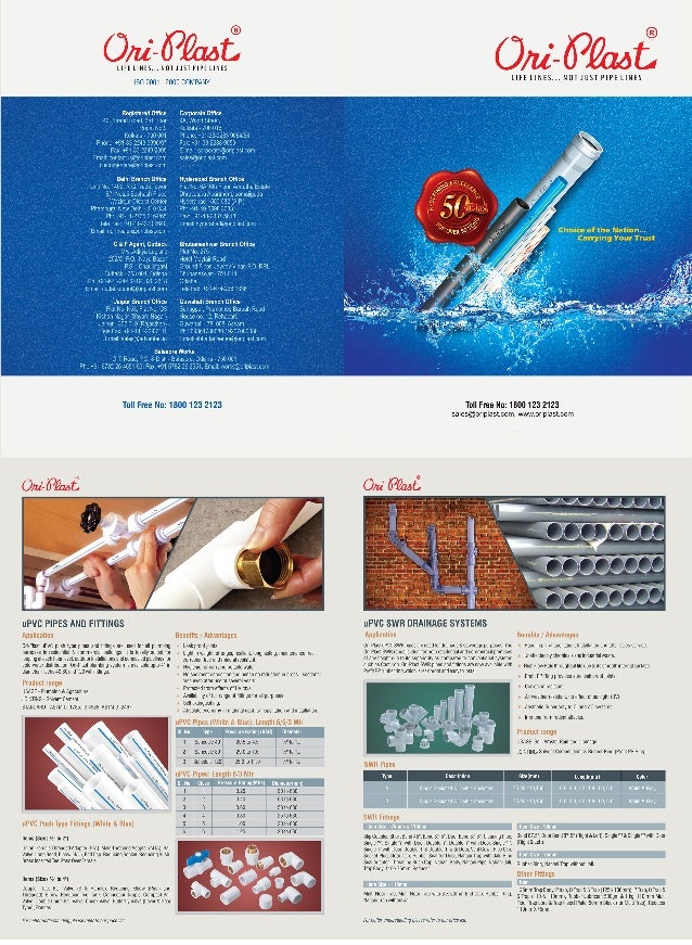 Premium & Best Quality UPVC Pipes Manufacturers & Suppliers Oriplast