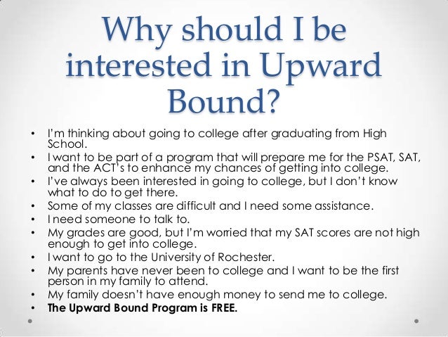 Upward bound essay