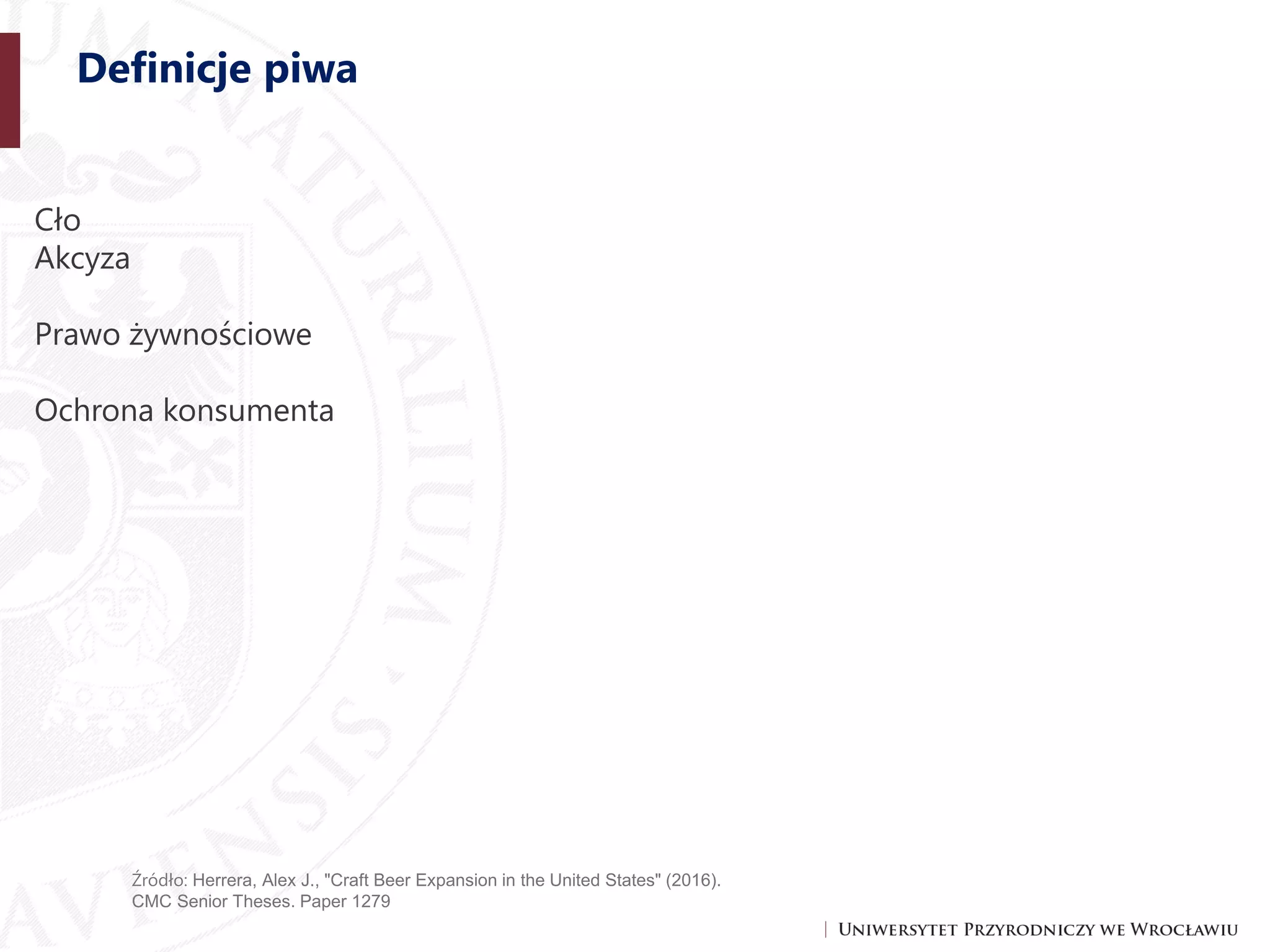 Prawo i ekonomia w piwowarstwie