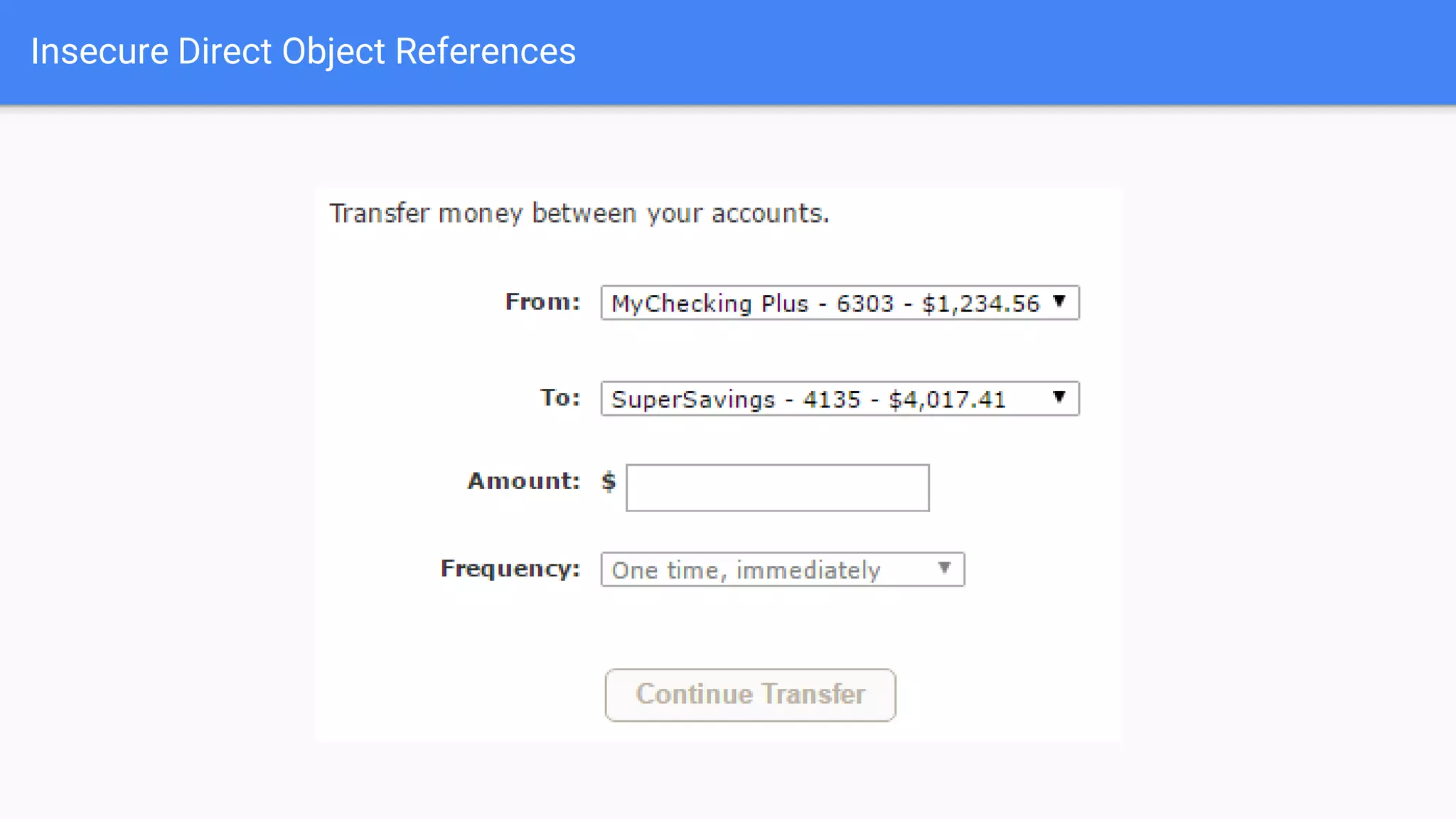Insecure Direct Object References
 