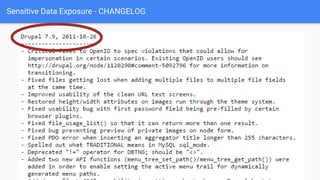 Sensitive Data Exposure - CHANGELOG
 