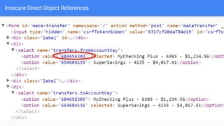 Insecure Direct Object References
 