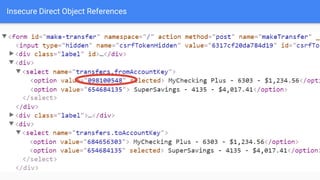 Insecure Direct Object References
 