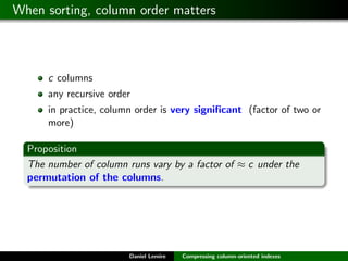 Compressing column-oriented indexes Slide 27