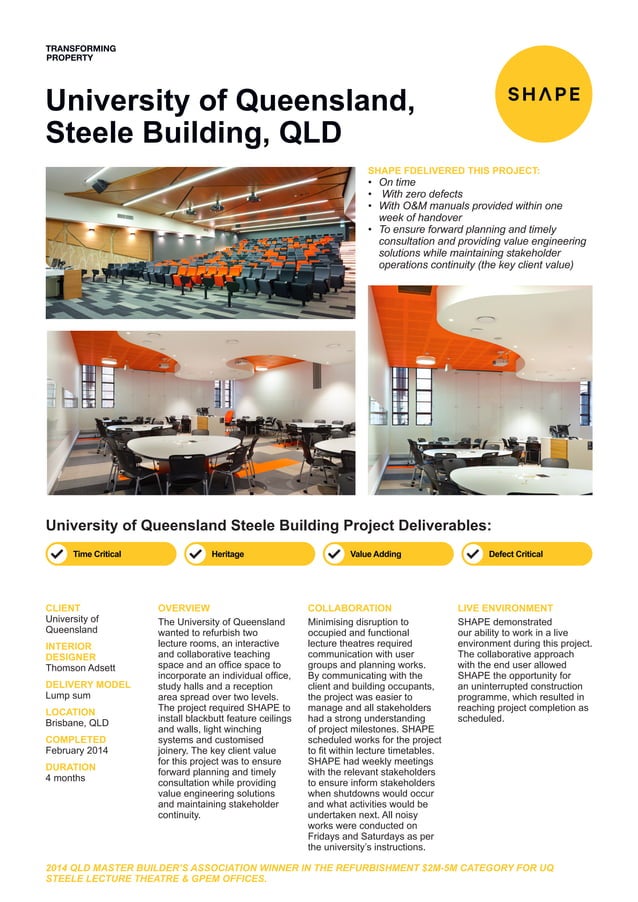 University of Queensland Steele Building PDF