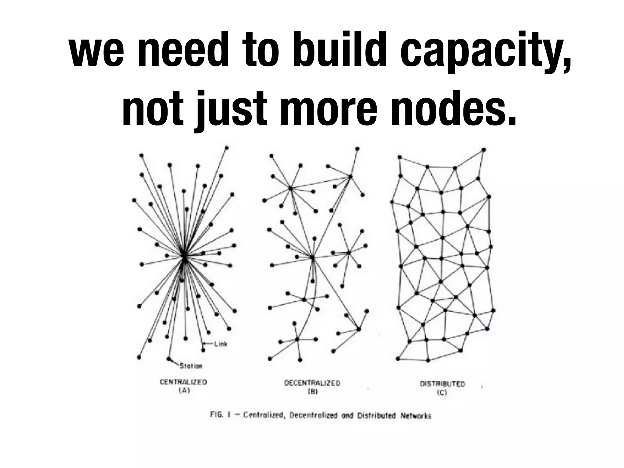we need to build capacity,
not just more nodes.
 