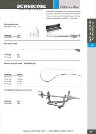 LIVER, GALL BLADER, KIDNEY, UROLOGY INSTRUMENTS [SURGICOSE] | PDF