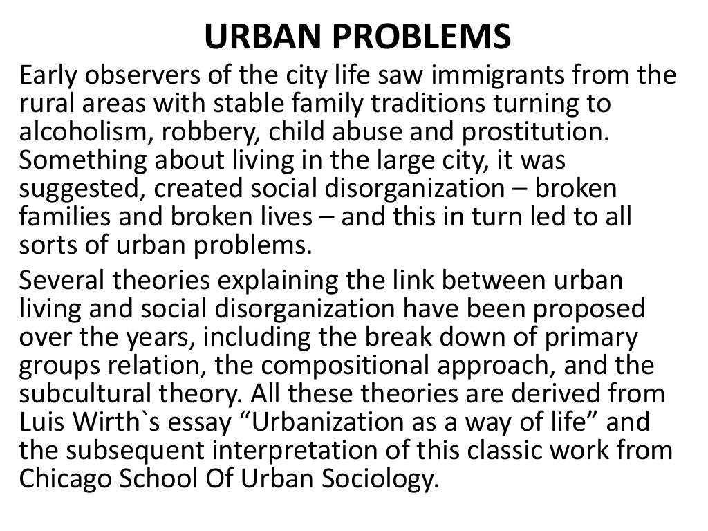 Urban Sociology