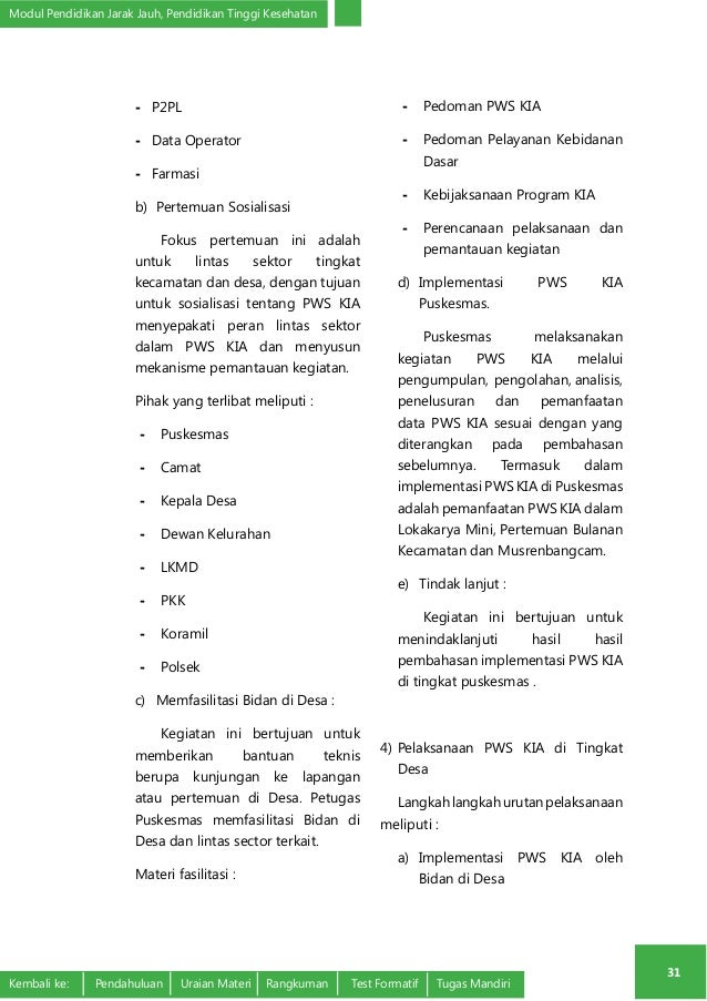 Pemantauan Wilayah Setempat Kesehatan Ibu Dan Anak Pws Kia