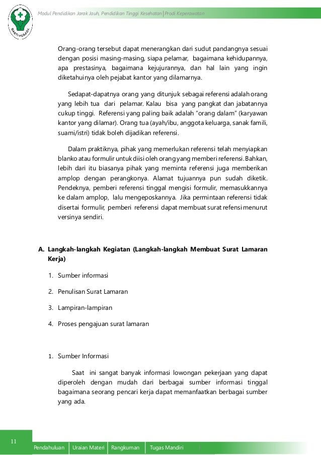 PEMBUATAN SURAT LAMARAN KERJA