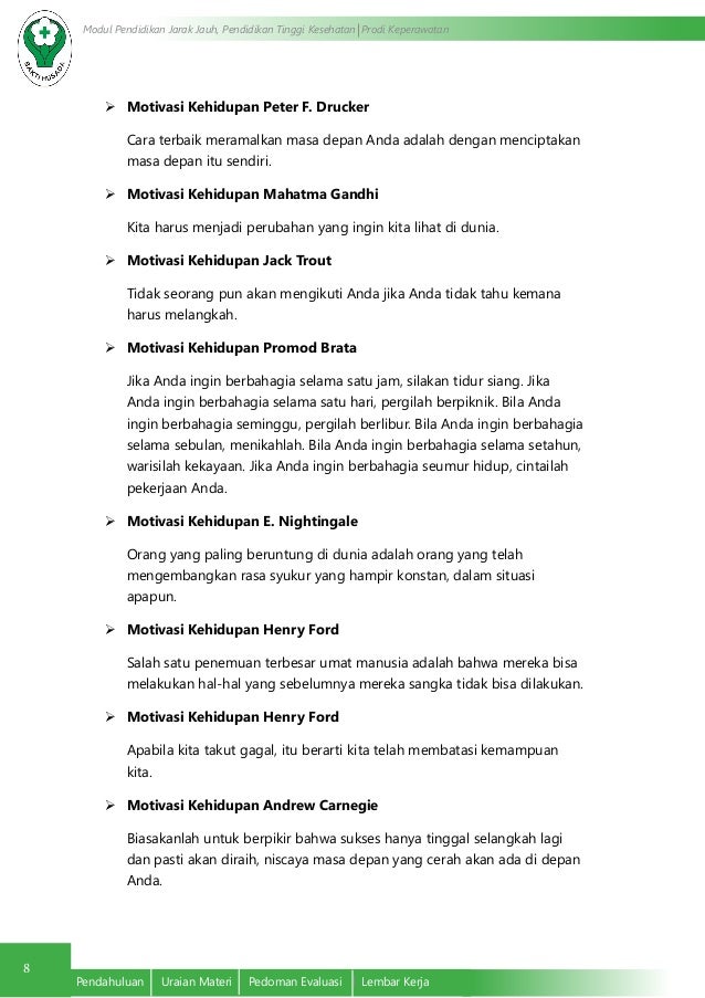 Latihan Motivasi Diri Latihan Motivasi Diri