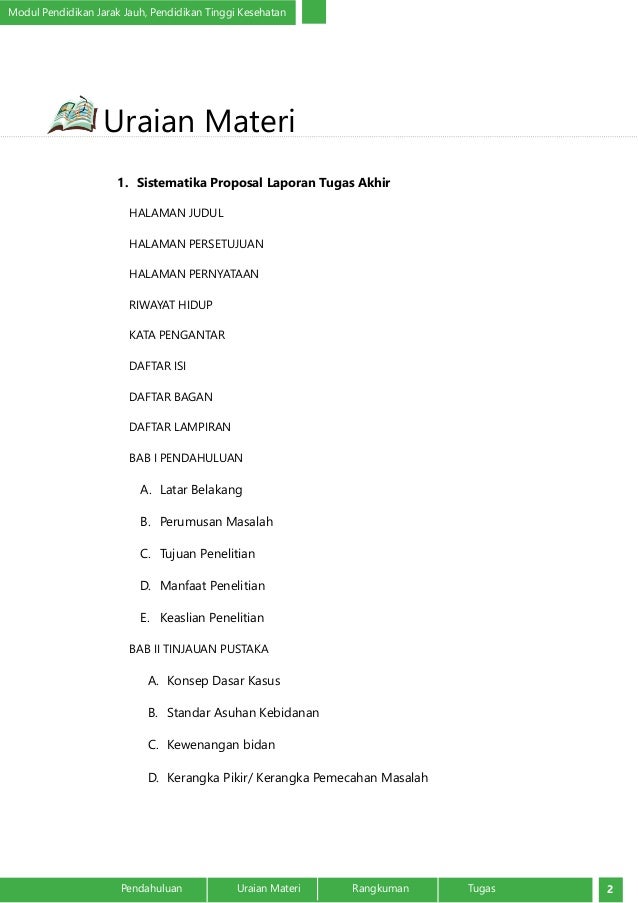Contoh Sistematika Penulisan Laporan Tugas Akhir Kunci Jawaban
