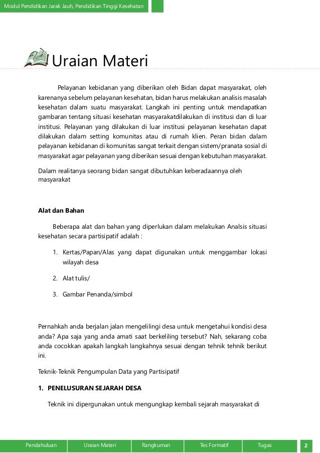 Analisis Situasi Kesehatan Dalam Kebidanan Komunitas