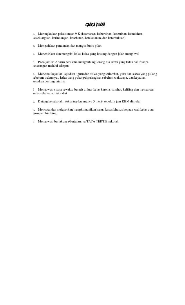 CONTOH URAIAN TUGAS PENGELOLA SMP