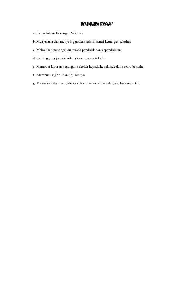 CONTOH URAIAN TUGAS PENGELOLA SMP