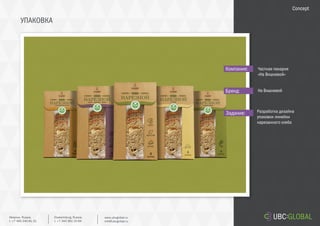 УПАКОВКА
Задание:
Компания:
Бренд:
Разработка дизайна
упаковки линейки
нарезанного хлеба
Частная пекарня
«На Вишневой»
На Вишневой
Concept
Ekaterinburg, Russia.
t. +7 343 361 33 69
www.ubcglobal.ru
info@ubcglobal.ru
Moscow, Russia.
t. +7 495 240 81 31
 