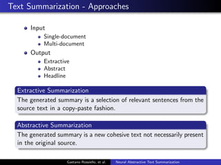 Improving Neural Abstractive Text Summarization with Prior Knowledge | PPT