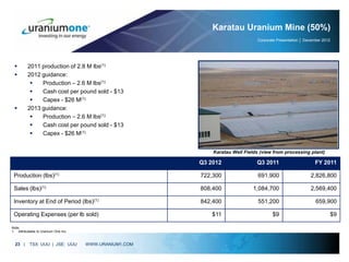 Uranium One, Inc. Corporate Presentation | PDF