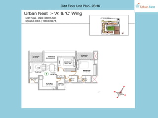 Odd Floor Unit Plan- 3 BHK
Odd Floor Unit Plan- 2BHK
 