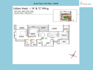 Even Floor Unit Plan- 3 BHK
 