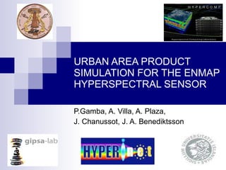 URBAN AREA PRODUCT SIMULATION FOR THE ENMAP HYPERSPECTRAL SENSOR P.Gamba, A. Villa, A. Plaza,  J. Chanussot, J. A. Benediktsson 