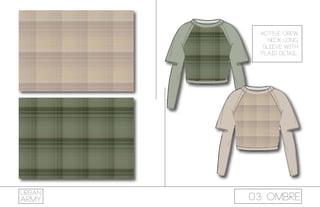 uRBAN
ARMY 03: ombre
active crew
neck long
sleeve with
plaid detail.
 